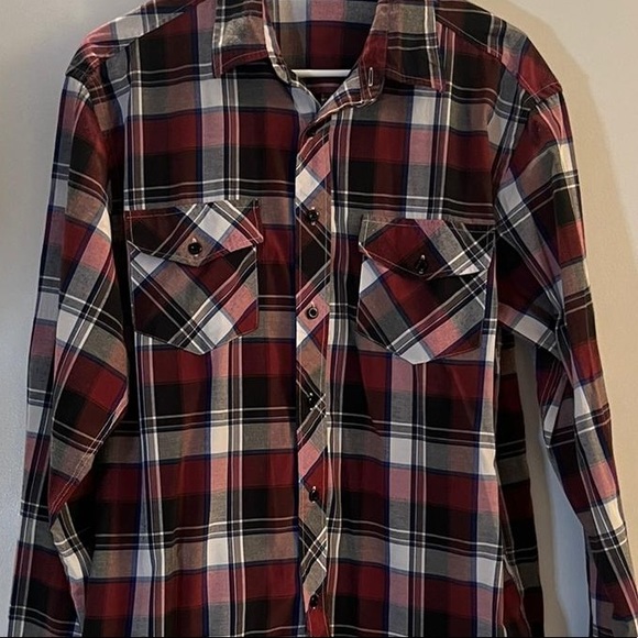 Blue red and white flannel shirt - Picture 3 of 3